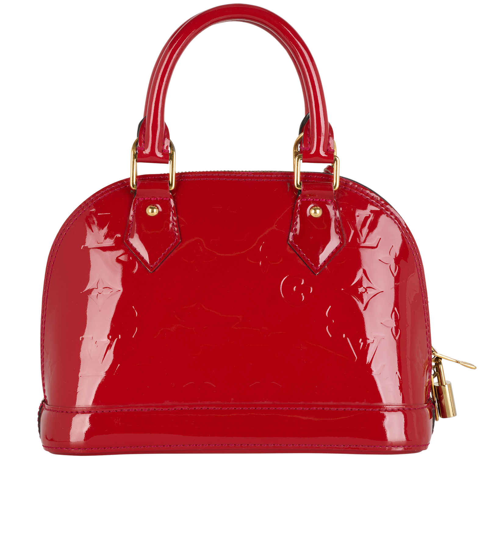 Alma BB, &pound;595, Handbags, Red, Patent Leather, Back view